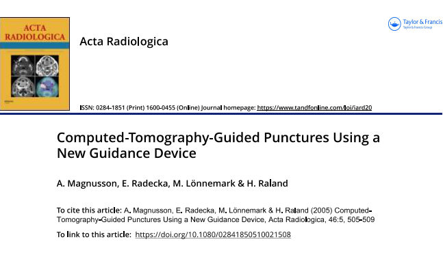 Computed-Tomography-Guided Punctures Using a New Guidance Device