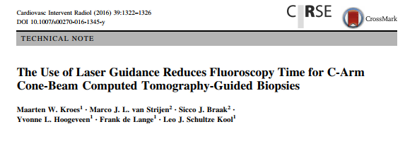 The use of Laser Guidance Reduces Fluoroscopy Time for C-arm Cone-Beam Computed Tomography-Guided Biopsies